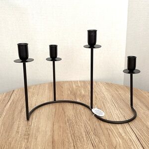 Elegant Black Metal Candle Holder